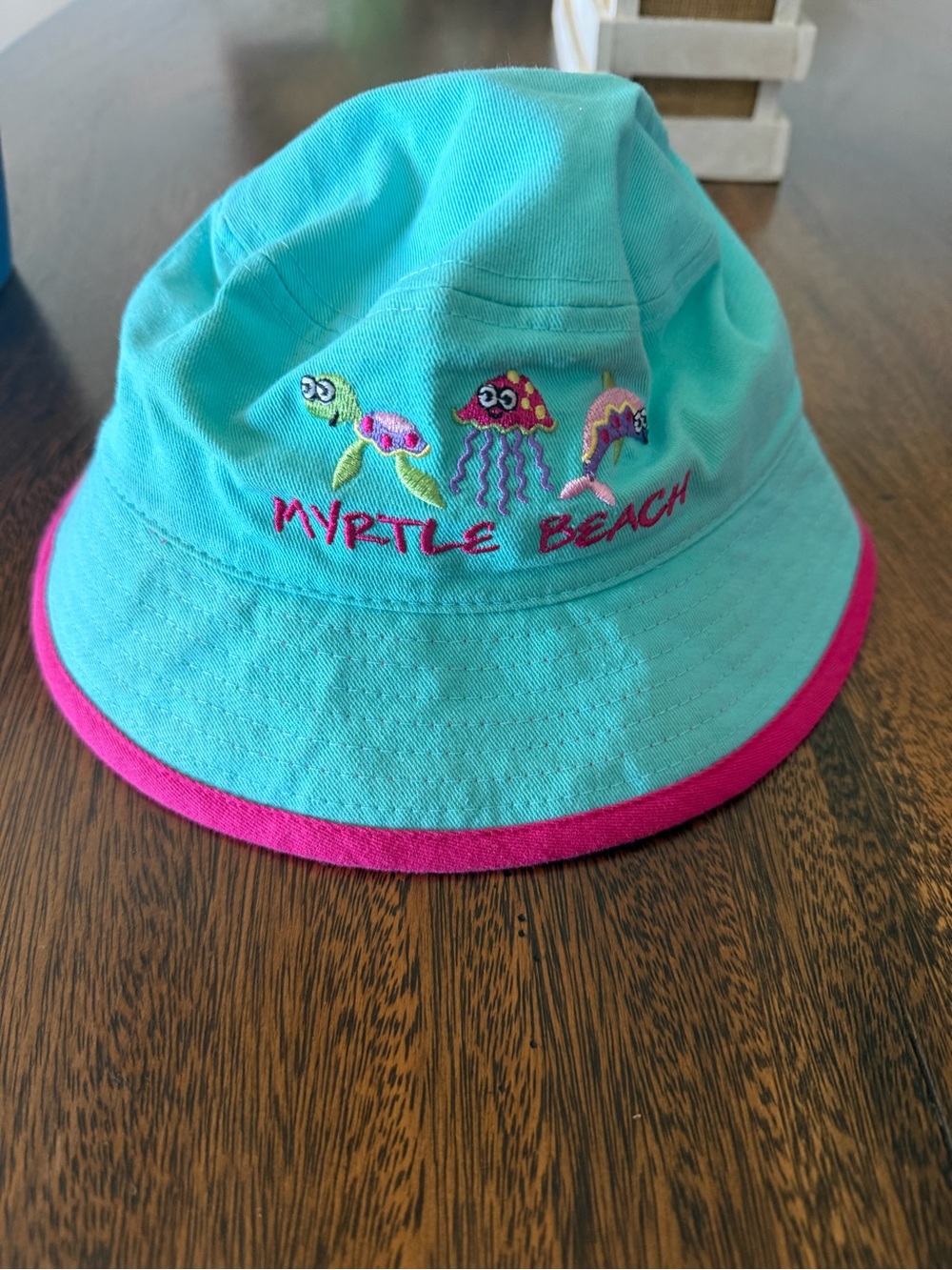 Kids' Turquoise & Pink Bucket Hat